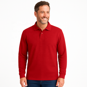 Camisas Casuales de Manga Larga con Bolsillo, Tejidas, Transpirables, de Alta Calidad, Ajustadas, para Hombre y Mujer, Diseño Rojo Pakistaní - Product Image 1