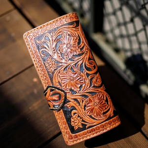 Cartera Corta de Cuero Genuino para Hombre, Estilo Vintage, Hecha a Mano, con Ventana para Identificación, Ranuras para Tarjetas, Bloqueo RFID, Impermeable, Cierre a Presión - Product Image 4