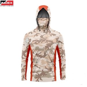 INDEX เสื้อเชิ้ตตกปลาแขนยาวมีฮู้ดลายพรางสำหรับผู้ชาย ป้องกันรังสียูวี ระบายอากาศได้ดี เหมาะสำหรับกิจกรรมกลางแจ้ง - Product Image 1