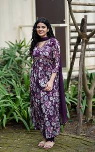 Latest Designer Faux Georgette Embroidery Sequence Work Anarkali <b>Kurti</b> Set by FabZone - Product Image 4