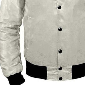 Moda 300GSM Logotipo personalizado Hombro caído Gran tamaño Color a juego Serigrafía Chaquetas universitarias para hombres - Product Image 3