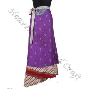 Two Layer Reversible Printed Indian <b>Wrap</b> <b>Skirts</b> Newest Summer Printing Girls Silk <b>Skirt</b> Indian Silk <b>Wrap</b> Vintage Women Handmade - Product Image 2