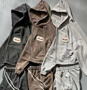 Conjunto Deportivo Unisex Informal de Moda, Lavado Ácido, Ecológico, Grueso, para Invierno, para Deportes, Viajes y Uso Diario - Product Image 4