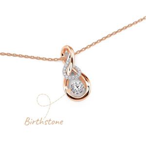 สร้อยคอ Jeulia Custom Infinity Dance Birthstone ประดับโมอิสซาไนต์แบบฝังกรงเล็บชุบโรเดียม - Product Image 3