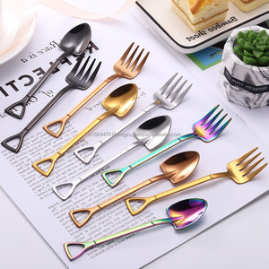 Juego de tenedor de cuchara de diseño en forma de pala pequeña Multicolor para pastel, té, café, postre de hielo, restaurante, Hotel, fiesta de comedor - Product Image 6