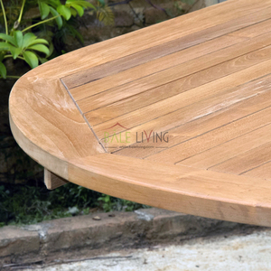 Mesa de Comedor Moderna de 8 Plazas con Tapa de Mármol y Madera de Teca Sólida, Patas de Metal, para Interiores, Exteriores, Jardín, Patio, Balcón, Restaurante - Product Image 4