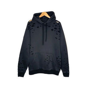 Sudadera con capucha de lavado ácido de algodón 100% de calidad superior Diseño desgastado transpirable de secado rápido con técnicas bordadas para el invierno - Product Image 5