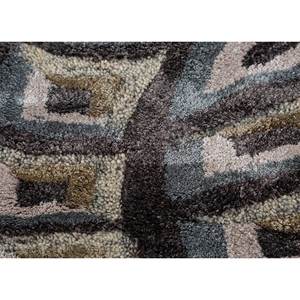 Acar Classic Geometric Hand Tufted <b>Wool</b> & Viscose Rug Grey & Black Tra-14699 for Home Living Room or Hallway 10mm Rectangle - Product Image 3