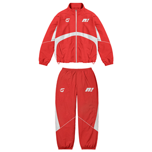 Chándal Deportivo Personalizado de Invierno para Hombre, Talla Grande, Estampado, Rojo y Negro, Dos Piezas, para Entrenamiento, Gimnasio, Ropa Deportiva, 100% Nailon, Ligero - Product Image 2