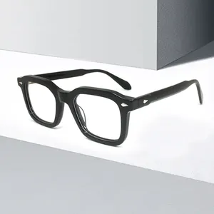 2023批发时尚monture lunette光学奢侈品牌复古眼镜架男士醋酸纤维方形小眼镜