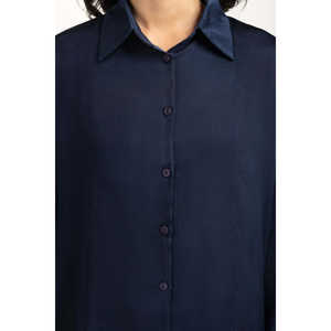 Chemises décontractées pour femmes, brodées, à carreaux, unies, WM-CS-WS24-101, disponibles du XS au XL, adaptées au bureau, en popeline de soie tricotée, printemps-automne - Product Image 5