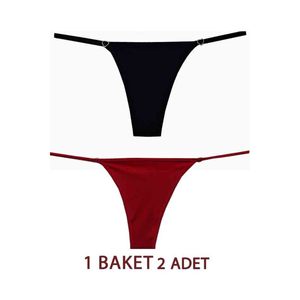 Culotte string taille basse en dentelle pour femme avec motif floral ajouré orné de diamants, taille unique - Product Image 5