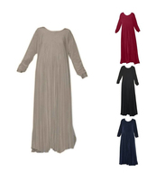 Abaya negra larga hasta el suelo para mujer con bordado, cuello alto, manga larga, vestido islámico modesto para la oración, estilo de Oriente Medio.