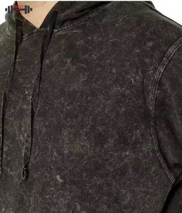 Men's High Quality Customizable Solid Color Acid Wash 100% Cotton Fleece <b>Tracksuit</b> Winter Style Hooded Collar Breathable - Product Image 3