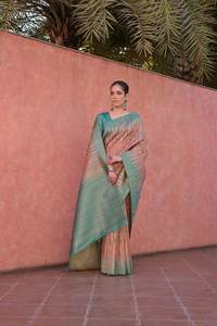 New Collection Wedding Dress Saree <b>for</b> <b>Festival</b> Wear Women's Clothing in Sky Blue Colour & Paisley Design Saree - Product Image 4