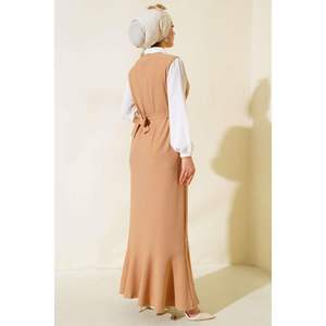 Robe chemise rayée Camel - Product Image 4