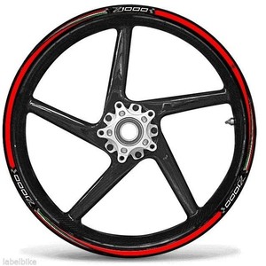Kit Adesivi per Moto Labelbike 17" per Z1000 con Striscia Adesiva Rossa Compatibile con Cerchioni - Italia - Product Image 2
