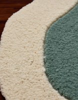 Tapis en laine fait main, design rétro abstrait sculptural, tapis ondulé funky pour la maison, salon, chambre, bureau, couloir