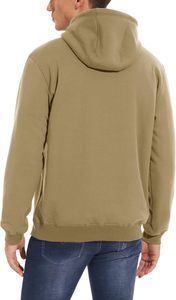 <b>Men</b> Washed Cotton Fleece <b>Pullover</b> 340 GSM Hoodie Vintage Fade Baggy Street Style Loose Fit With Front Pocket - Product Image 2