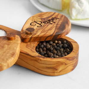 Salière en bois d'olivier |   Accessoires de cuisine et de table tunisiens |   Marque privée - Product Image 5