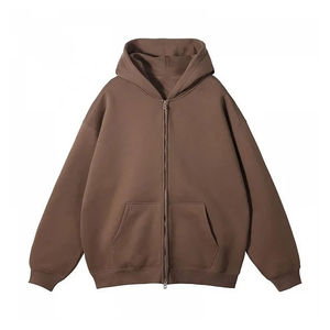 Premium Haute Qualité 450gsm Double Fermeture Éclair Hoodies En Gros Coton Unisexe Épais Confortable Élégant Hommes Zipper Hoodies - Product Image 1