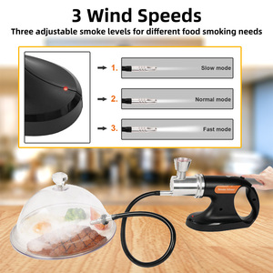 Pistolet fumoir <span class=keywords><strong>électrique</strong></span> 2-en-1 réglable pour aliments, alimenté par USB, 3L/min, un bouton, 3 vitesses, classe d'efficacité énergétique - Product Image 5