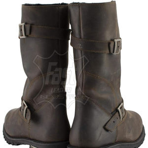 Chaussures longues en cuir pour hommes au design classique, chaussures de marche décontractées, respirantes, en cuir véritable, chaussures longues pour hommes - Product Image 4