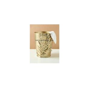 Brass Material Luxury Home and Office Decorative Unique Waste Bin Classic Top Selling Hospital and Resorts Cleaning Waste Bin - Product Image 6