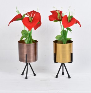 Macetas de Hierro con Acabado Dorado de Moda, Diseños Personalizados, ODM OEM, Ecológicas, Duraderas, Minimalistas, para Jardín y Hogar - Product Image 2