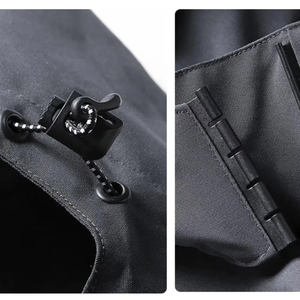 Veste de pluie d'hiver à capuche coupe-vent légère pour hommes avec logo avant pour la randonnée et l'escalade - Product Image 2