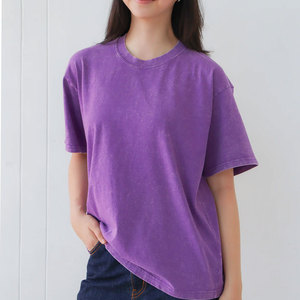 Suave transpirable comodidad elegante y relajado lavado ácido personalizado al por mayor de alta calidad transpirable camisetas para mujeres - Product Image 2