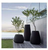 Pot bunga dekorasi luar ruangan, Pot Modern ringan tahan air Pot taman dekoratif besar untuk teras balkon halaman rumah