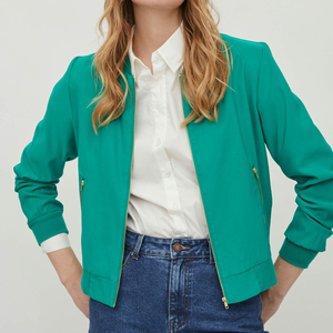 แจ็กเก็ตซาตินบอมเบอร์ไซส์ใหญ่สำหรับผู้หญิง, เสื้อผ้าลำลองสำหรับฤดูหนาวผ้าไนลอนระบายอากาศได้ดีสำหรับ2025 - Product Image 4