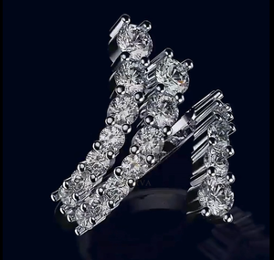 Bague en diamant mignon de luxe en or rose 14 carats taille émeraude Design personnalisé Bague de fiançailles en argent sterling 925 VVS qualité réelle - Product Image 3