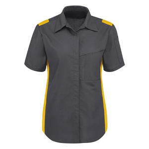 Camisas de oficina de manga corta personalizadas para mujer, blusas de uniforme de trabajo con estampado bordado para ropa de negocios corporativa - Product Image 1