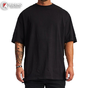 เสื้อยืดเจอร์ซีย์พิมพ์ลายตามสั่ง ผู้ชาย ผ้าฝ้าย/ใยไผ่ คุณภาพสูง คอริบ ทรงหลวม ไหล่ตก สไตล์สตรีทแวร์ โอเวอร์ไซส์ - Product Image 4