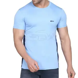 통기성 피트니스 티셔츠 인쇄 면 라운드 넥 티셔츠 남성 반팔 슬림 핏 피트니스 티셔츠 최고의 운동 셔츠