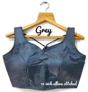 Tissu de chemisier moderne original MILAN SILK Ready to Blouse motif de style COL V. Le chemisier peut être utilisé en saree et lahenga - Product Image 6