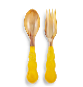 Serveurs à salade en corne de buffle avec poignée en résine Ensemble de cuillères à salade pour ustensiles de cuisine Du dernier serveur à salade exigeant - Product Image 1