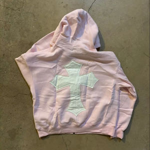 Sudadera con capucha de invierno desgastada, mezcla de algodón, lavado ácido, parche personalizado, aplique, bordado, diseña tu texto, logotipo, sudadera con capucha extragrande - Product Image 2