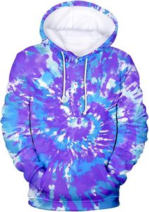 Sweats à capuche pour hommes pull graphique sweats de course mode décontractée t-shirts à capuche mode automne vêtements de sport Tie Dye - Product Image 2