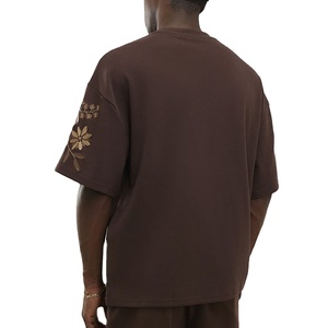 Quick Dry Floral Design Printed T-Shirt New Design <b>Down</b> Shoulder Plus Size Fashionable Customizable 100% Cotton Jersey Trendy - Product Image 3