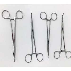 Pinzas Curvas de 7.25 Pulgadas, Lote de 4, Instrumentos Quirúrgicos Veterinarios de Acero Inoxidable, Grado Quirúrgico Manual, Autoclavables, Juego Ortopédico - Product Image 1