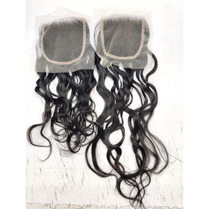 100% meilleure qualité dentelle indienne frontale et fermetures Extensions de cheveux avec des cheveux de bébé Style de vague naturelle fermeture HD la plus haute qualité - Product Image 1