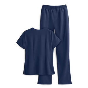 Col en v femmes gommages médicaux 4 voies extensible Logo personnalisé vêtements de travail féminins uniforme d'hôpital - Product Image 6