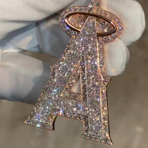 Collar con Colgante de Latón Plateado con Circonitas Personalizadas, Estilo Hip Hop Unisex, Cadena para Boda - Product Image 3