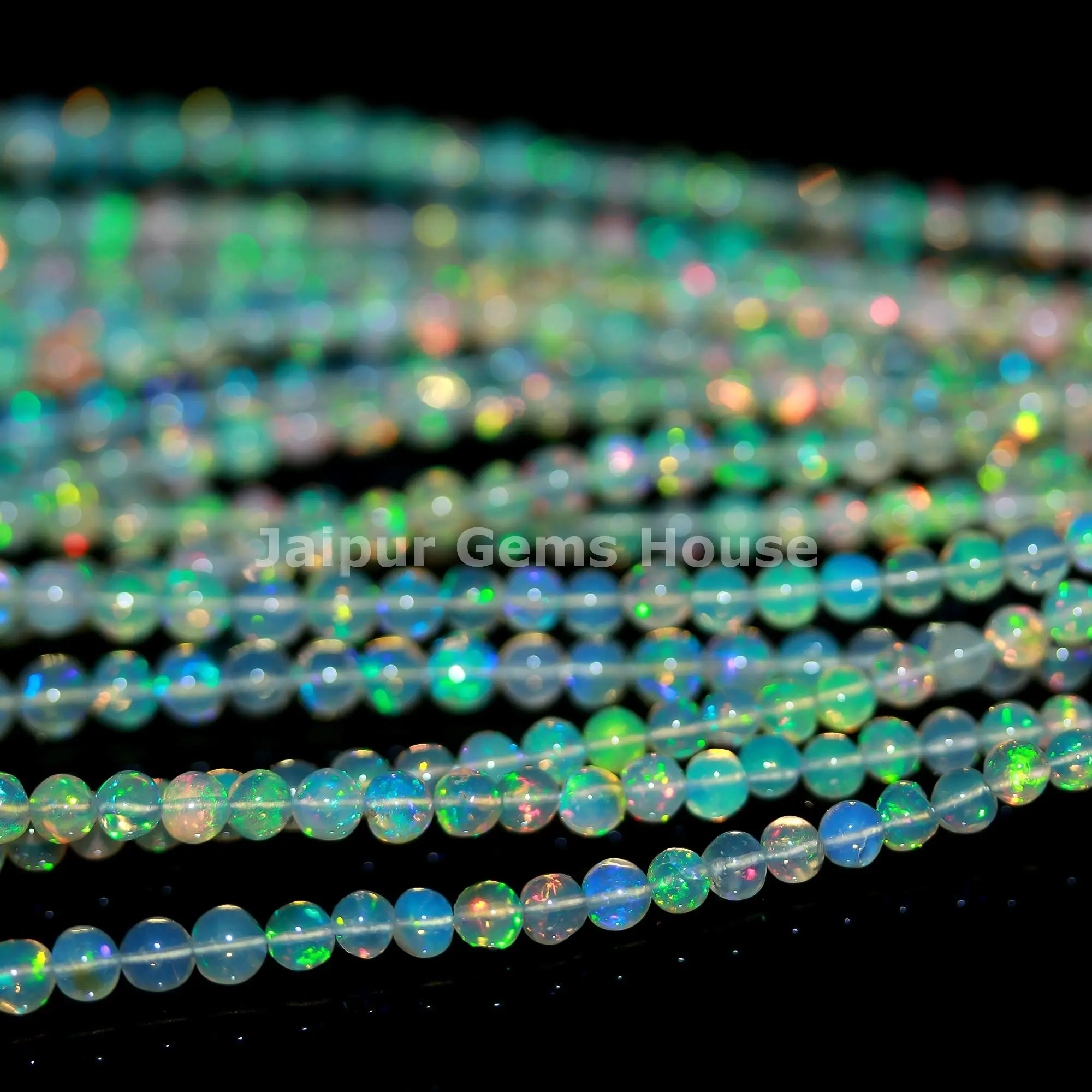 Superb Quality Ethiopian Opal Smooth Round Beads AAA Natural Welo Opal Beads Multi Fire Opal Gemstone Beads Strand for Jewelry