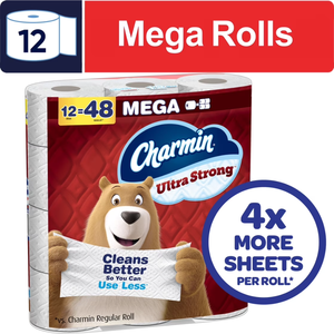 Charmin.. Ultra Strong Toilet Paper 12 Mega Rolls, 220 <b>Sheets</b> Per Roll - Product Image 2