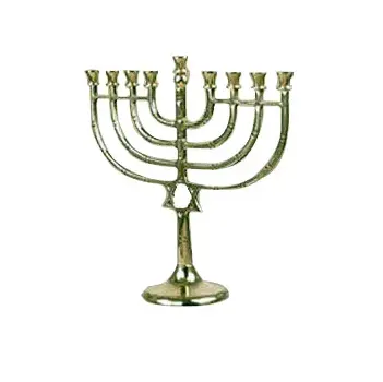 Mercado da Terra Santa Velas Judaicas Menorá 9 Ramos 12 Tribos de Israel Menorá Metal Dourado