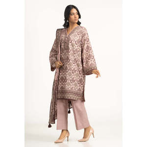 IUSTKSD-1378 Ensemble décontracté 3 pièces pour femme en coton 100% respirant imprimé Khaddar - Product Image 3